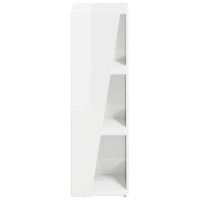 Produktbild för Sidobrett Högblanka vita 33 x 32 x 100,5 cm Konstruerat trä