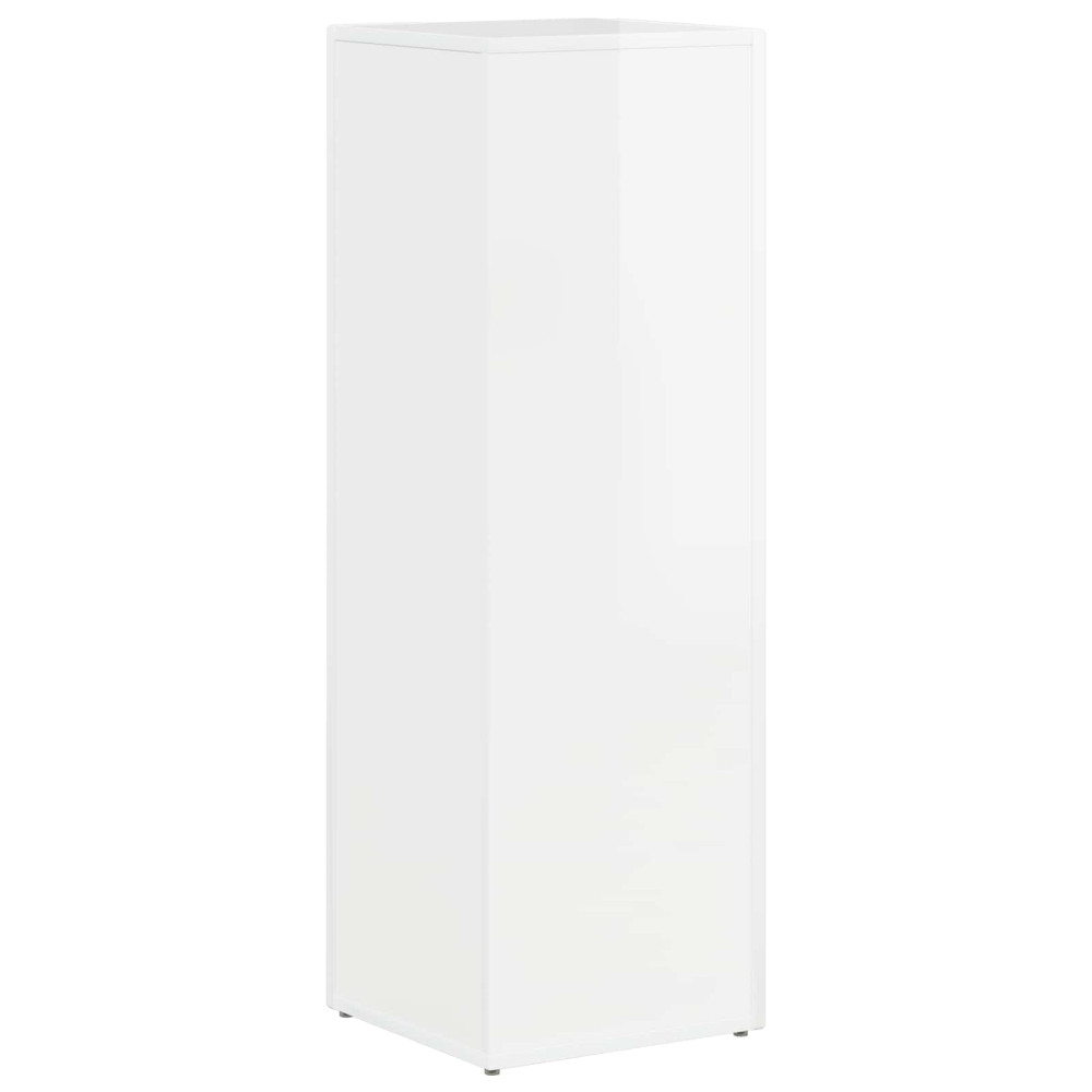 Produktbild för Sidobrett Högblanka vita 33 x 32 x 100,5 cm Konstruerat trä