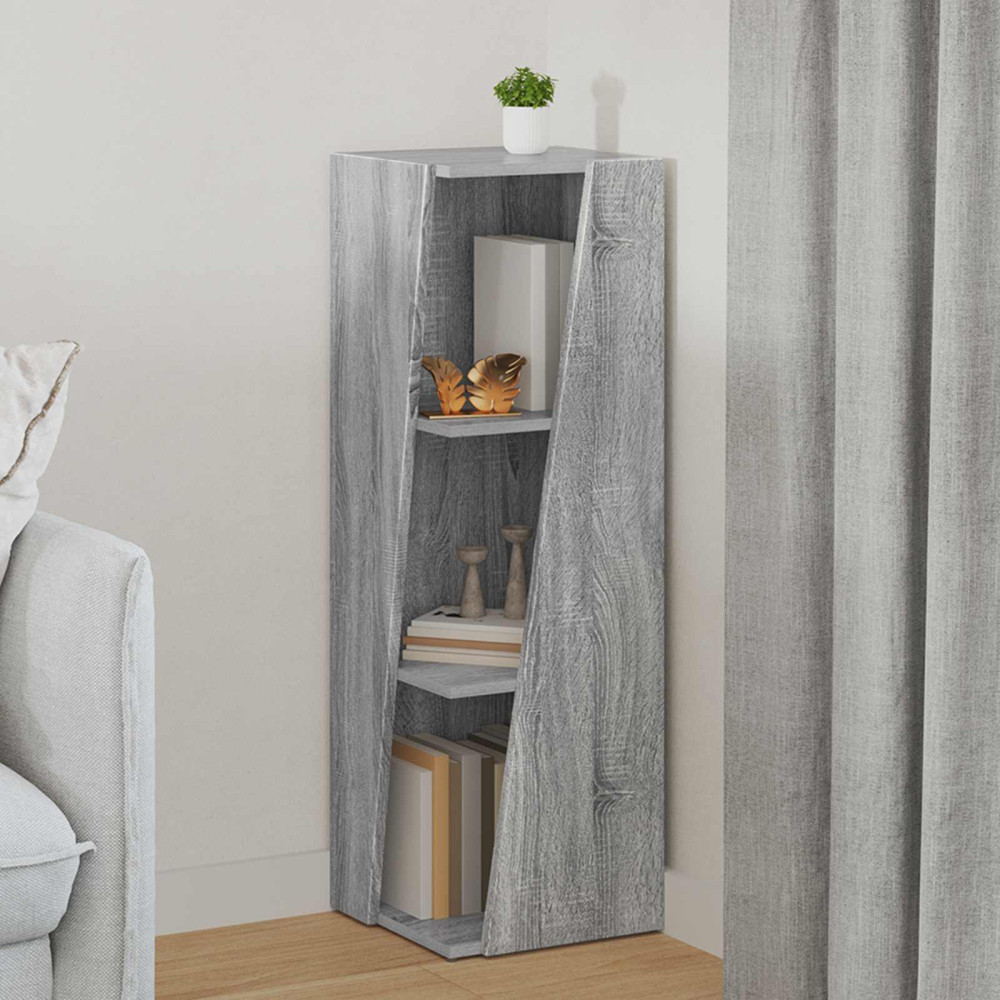 Produktbild för Sidobrett Grå Sonoma 33 x 32 x 100,5 cm Konstruerat trä
