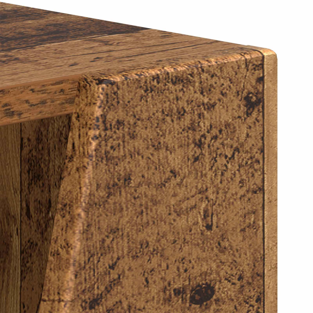 Produktbild för Sidobrett Gammalt trä 33 x 32 x 100,5 cm Konstruerat trä