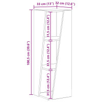 Produktbild för Sidobrett Gammalt trä 33 x 32 x 100,5 cm Konstruerat trä