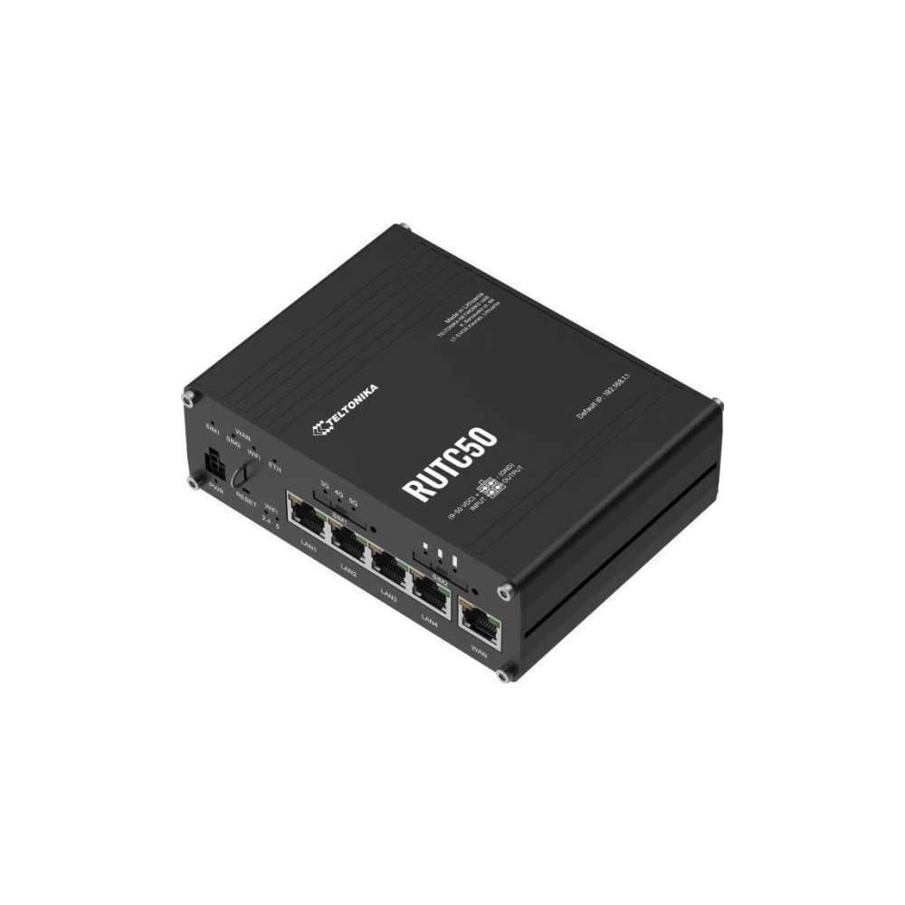 Produktbild för Teltonika RUTC50 - trådlös router - WWAN - Wi-Fi 6 - 4G, 5G, 3G - skrivbordsmodell