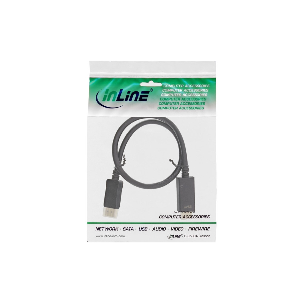 Produktbild för InLine adapterkabel - DisplayPort / HDMI - 30 cm