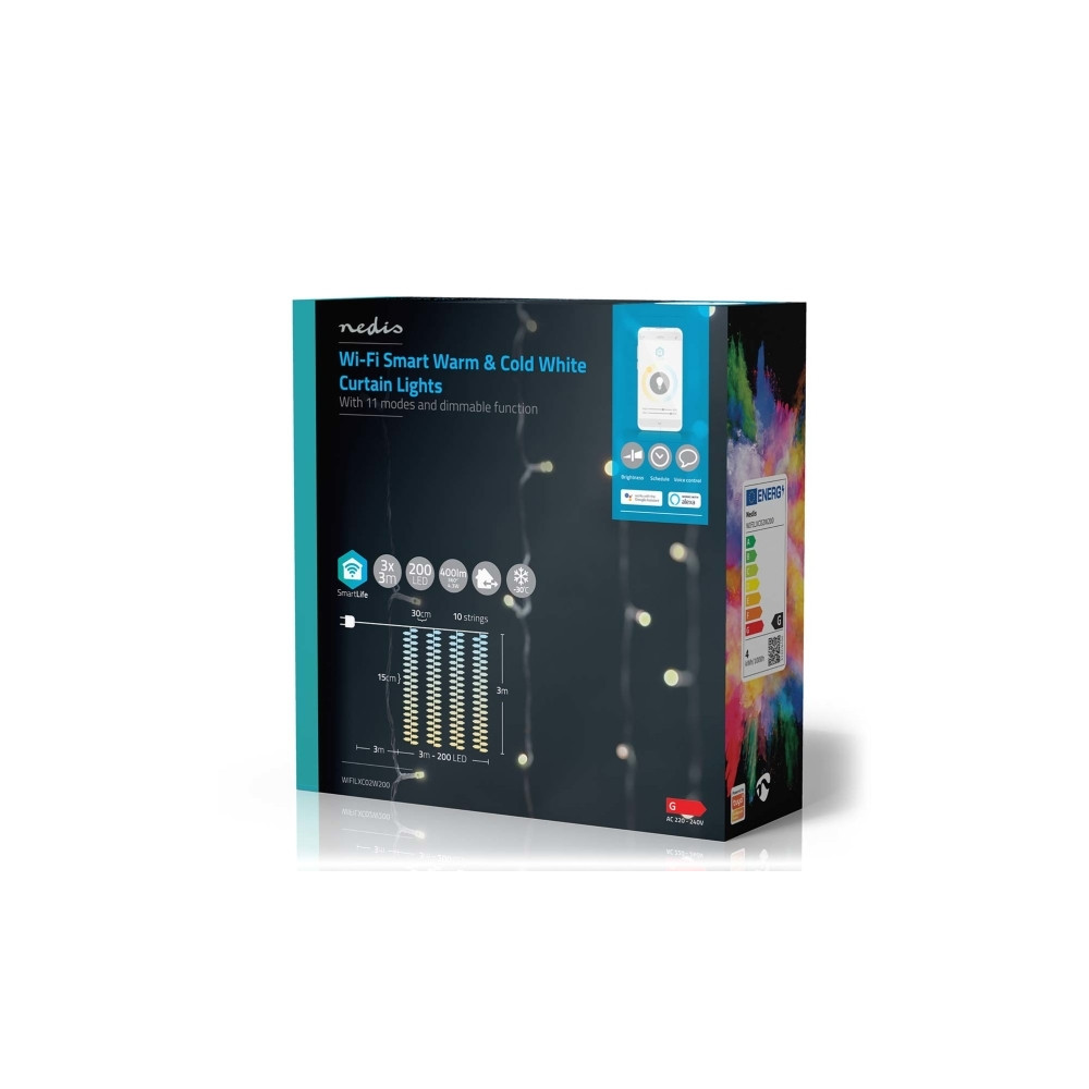 Produktbild för Nedis SmartLife dekorativ LED | Wi-Fi | Varmt till kallt vit...