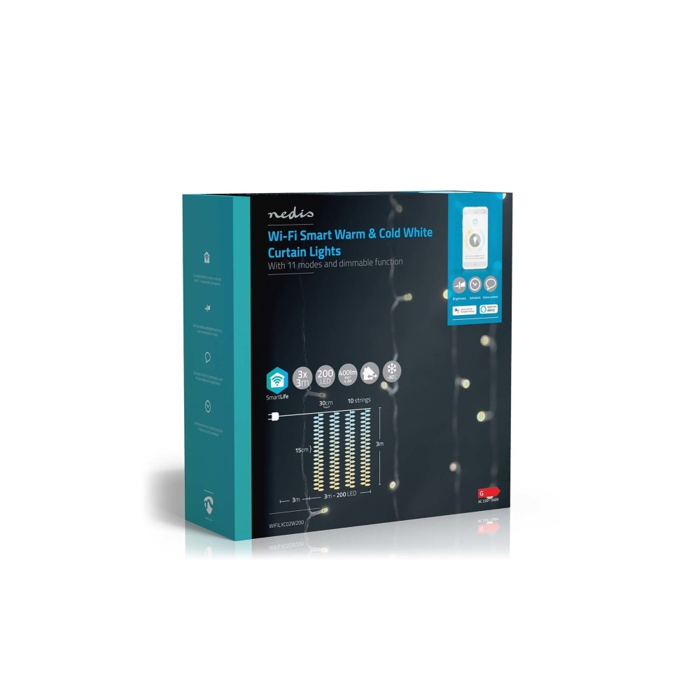 Produktbild för Nedis SmartLife dekorativ LED | Wi-Fi | Varmt till kallt vit...