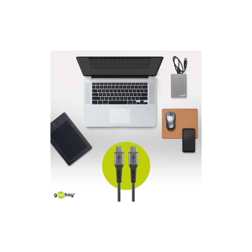 Produktbild för goobay - USB typ C-kabel - USB-C till USB-C - 50 cm