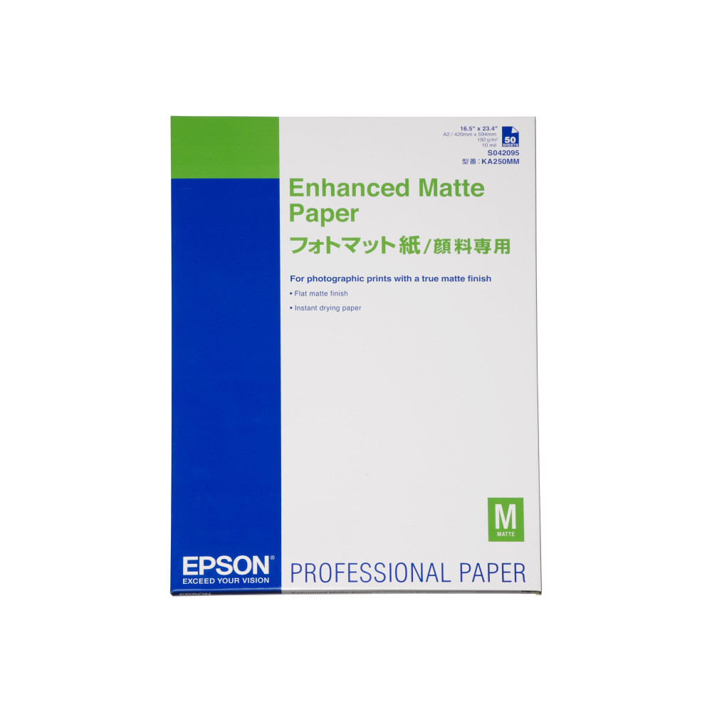 Produktbild för Epson Enhanced Matte - papper - matt - 50 ark - A2 - 192 g/m²