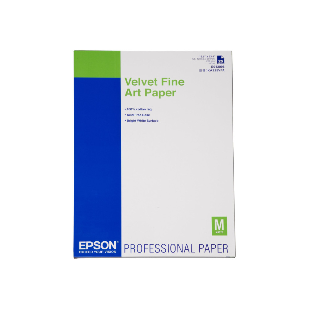 Produktbild för Epson Fine Art Velvet - konstpapper - 25 ark - A2