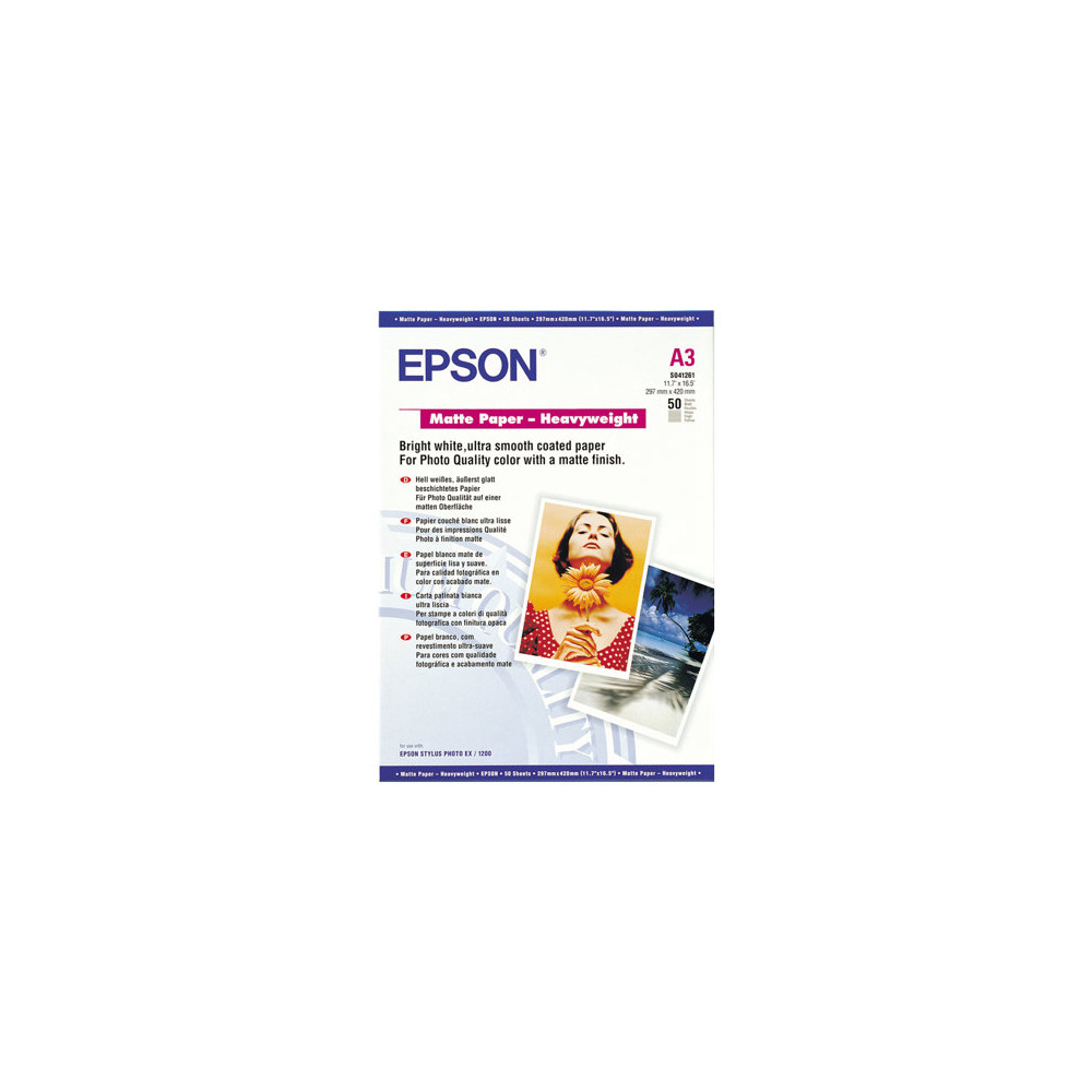Produktbild för Epson - papper - matt - 50 ark - A3 - 167 g/m²