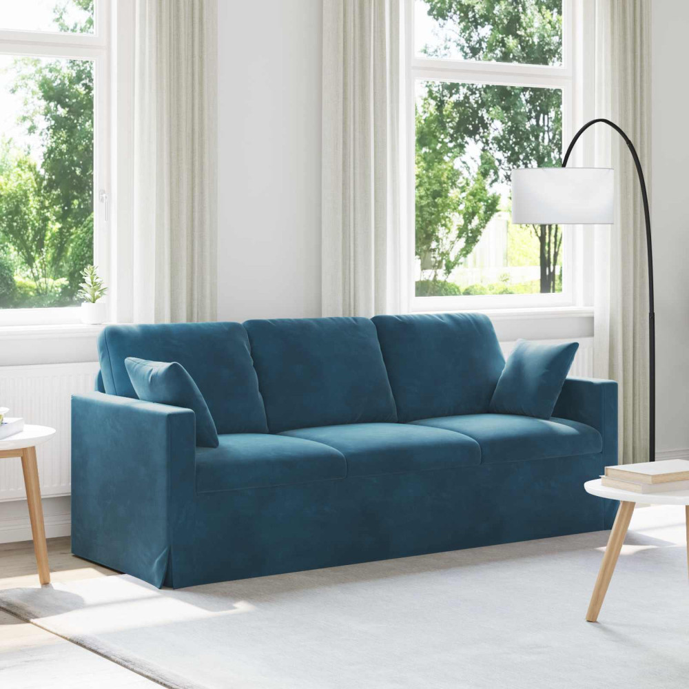 Produktbild för Soffa Blå 198 x 78 x 80 cm Sammet
