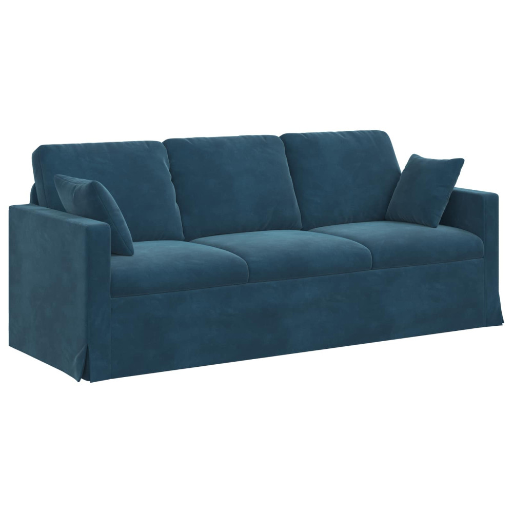 Produktbild för Soffa Blå 198 x 78 x 80 cm Sammet