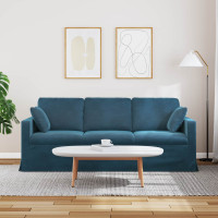 Produktbild för Soffa Blå 198 x 78 x 80 cm Sammet