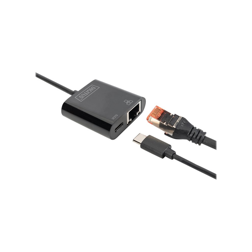 Produktbild för DIGITUS DN-3027 - nätverksadapter - USB-C - Gigabit Ethernet + USB-C