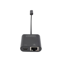 Produktbild för DIGITUS DN-3027 - nätverksadapter - USB-C - Gigabit Ethernet + USB-C