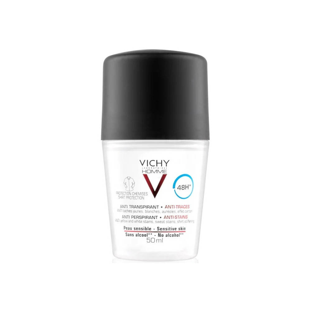 Produktbild för Vichy Homme 48h antiperspirant against white and yellow spots for men 50 ml