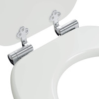 Produktbild för Mjukt stängande toalettlock 2 pcs Vit 44 x 38 cm MDF-board