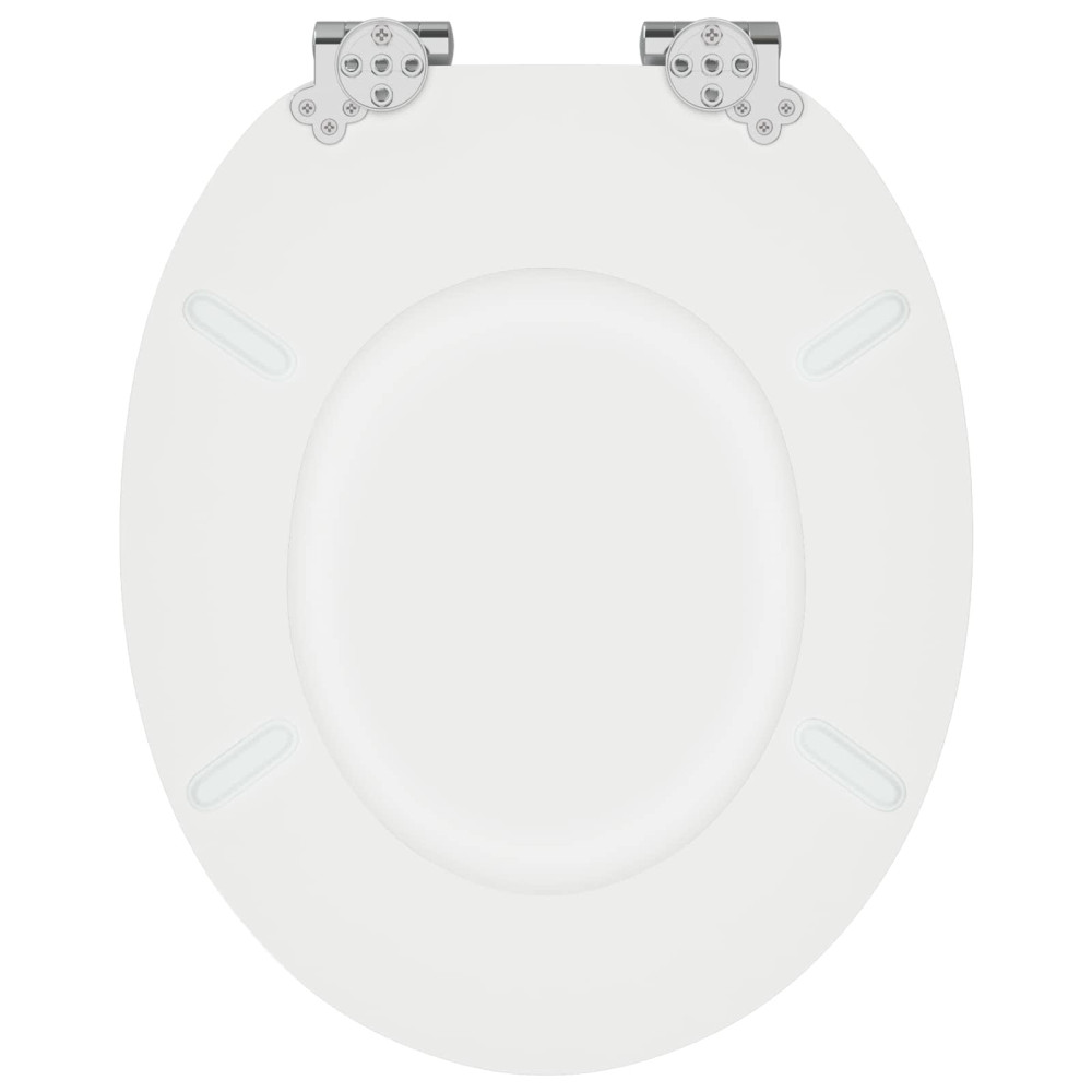 Produktbild för Mjukt stängande toalettlock 2 pcs Vit 44 x 38 cm MDF-board