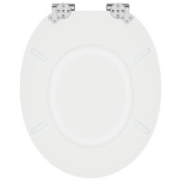 Produktbild för Mjukt stängande toalettlock 2 pcs Vit 44 x 38 cm MDF-board