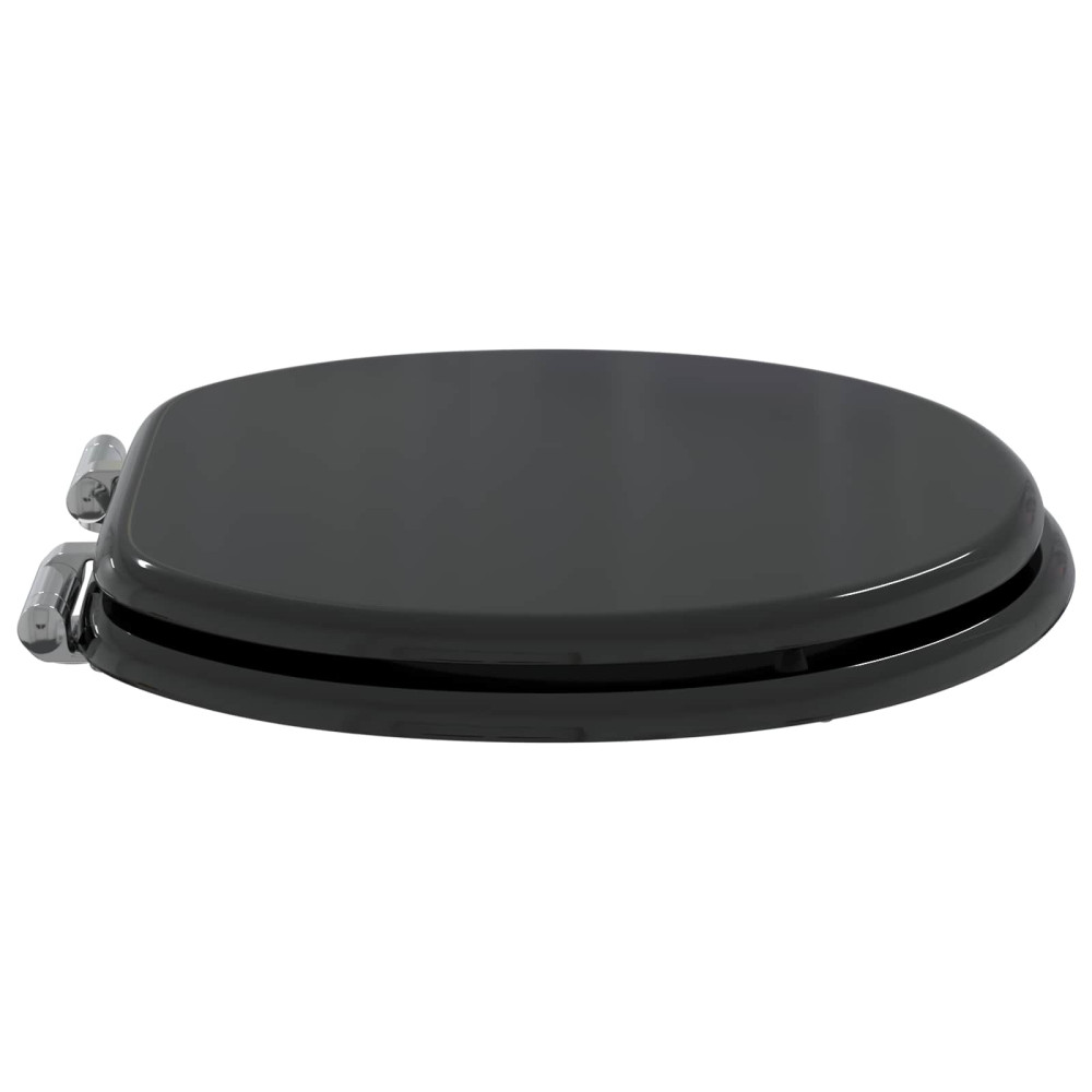 Produktbild för Mjukt stängande toalettlock 2 pcs Svart 44 x 38 cm MDF-board