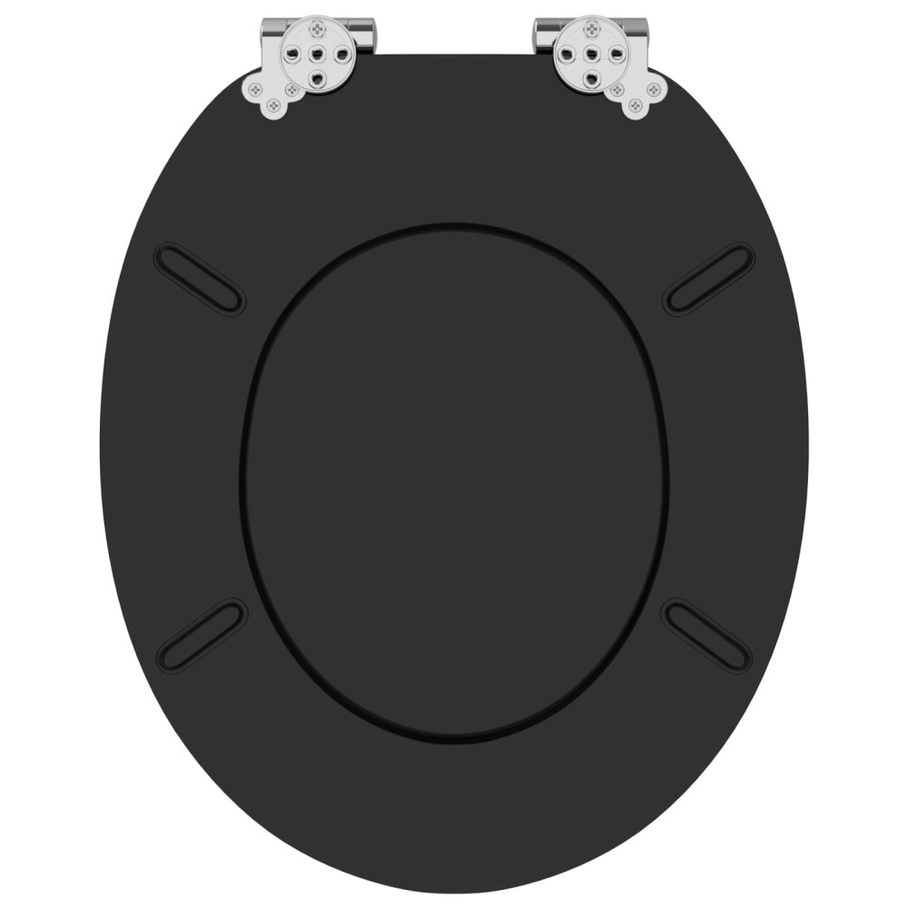 Produktbild för Mjukt stängande toalettlock 2 pcs Svart 44 x 38 cm MDF-board