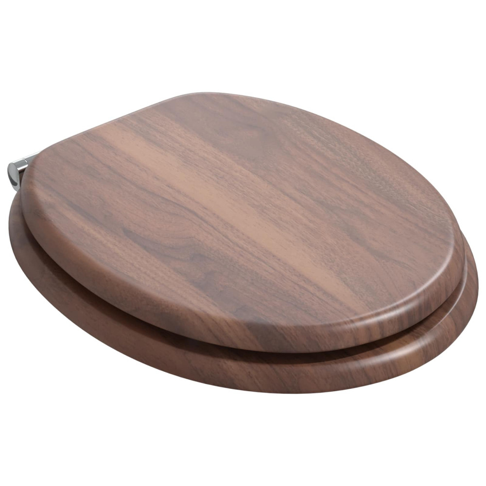 Produktbild för Mjukt stängande toalettlock 2 pcs Brun 44 x 38 cm MDF-board