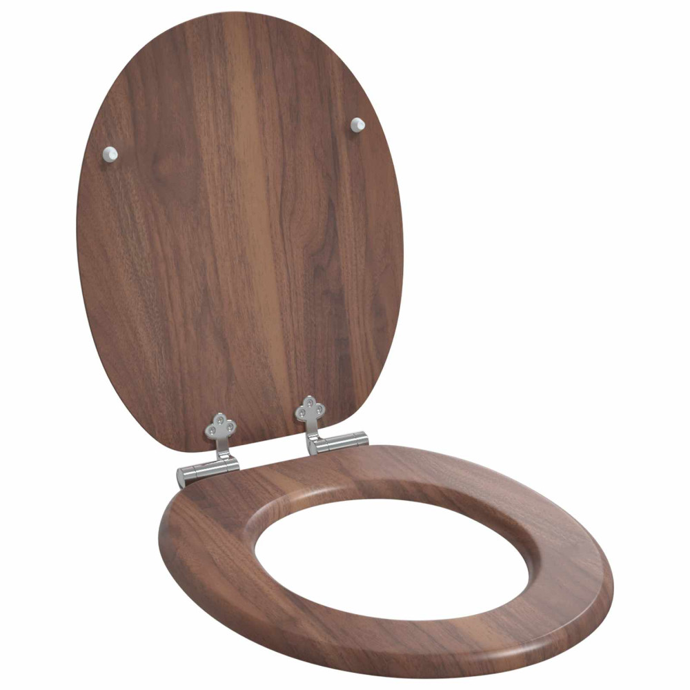 Produktbild för Mjukt stängande toalettlock 2 pcs Brun 44 x 38 cm MDF-board