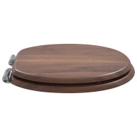 Produktbild för Mjukt stängande toalettlock 2 pcs Brun 44 x 38 cm MDF-board