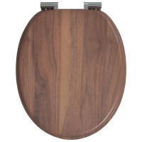 Produktbild för Mjukt stängande toalettlock 2 pcs Brun 44 x 38 cm MDF-board
