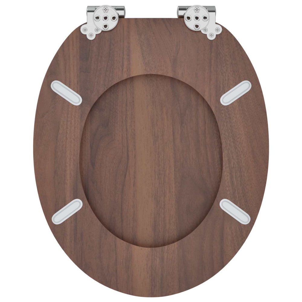 Produktbild för Mjukt stängande toalettlock 2 pcs Brun 44 x 38 cm MDF-board