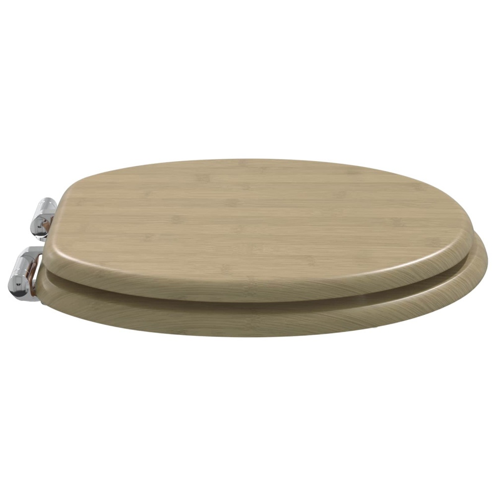Produktbild för Mjukt stängande toalettlock 2 pcs Ljus Bambufärg 44 x 38 cm