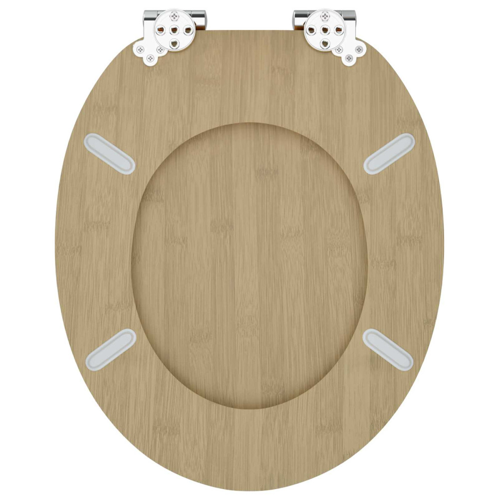 Produktbild för Mjukt stängande toalettlock 2 pcs Ljus Bambufärg 44 x 38 cm