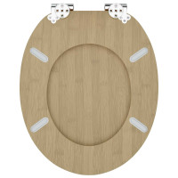 Produktbild för Mjukt stängande toalettlock 2 pcs Ljus Bambufärg 44 x 38 cm