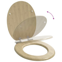 Produktbild för Mjukt stängande toalettlock 2 pcs Ljus Bambufärg 44 x 38 cm