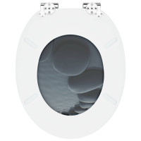 Produktbild för Mjukt stängande toalettlock 2 pcs Grå 44 x 38 cm MDF-board