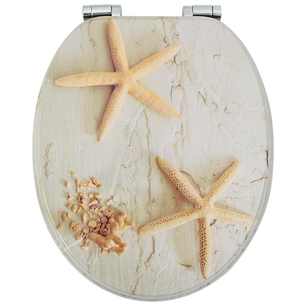Produktbild för Mjukt stängande toalettlock 2 pcs Gul och Vit 44 x 38 cm