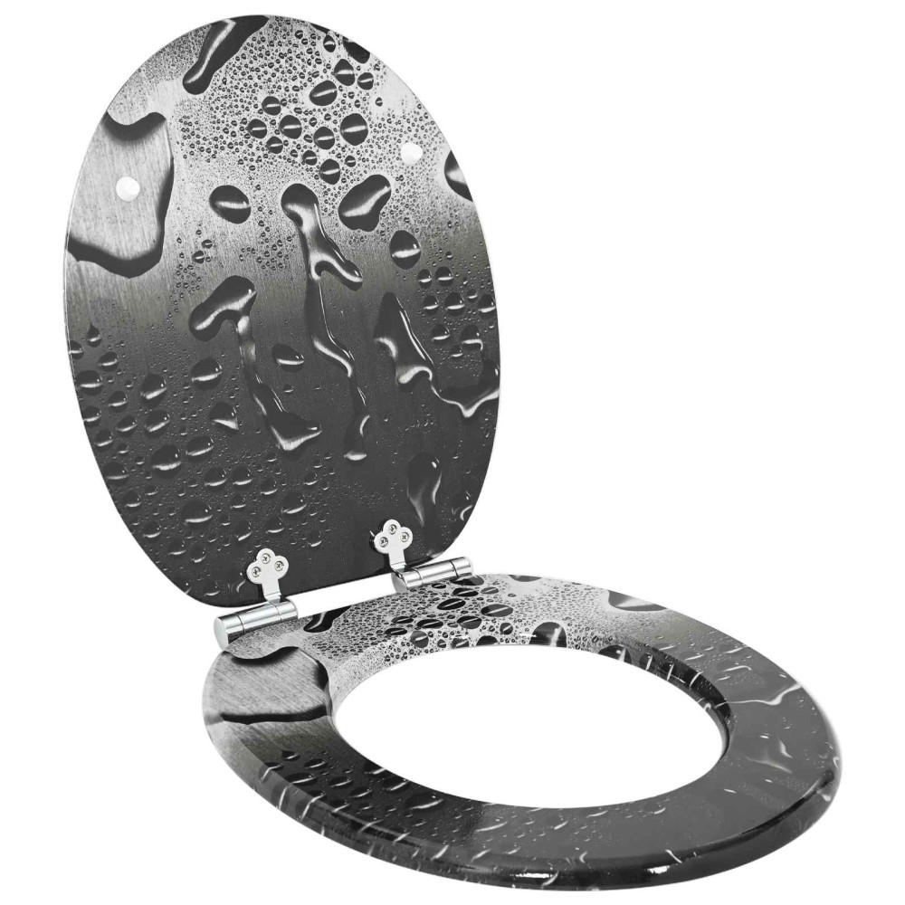 Produktbild för Mjukt stängande toalettlock 2 pcs Grå 44 x 38 cm MDF-board