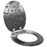 Produktbild för Mjukt stängande toalettlock 2 pcs Grå 44 x 38 cm MDF-board