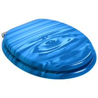 Produktbild för Mjukt stängande toalettlock 2 pcs Blå Droppe 44 x 38 cm