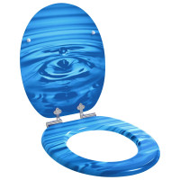 Produktbild för Mjukt stängande toalettlock 2 pcs Blå Droppe 44 x 38 cm