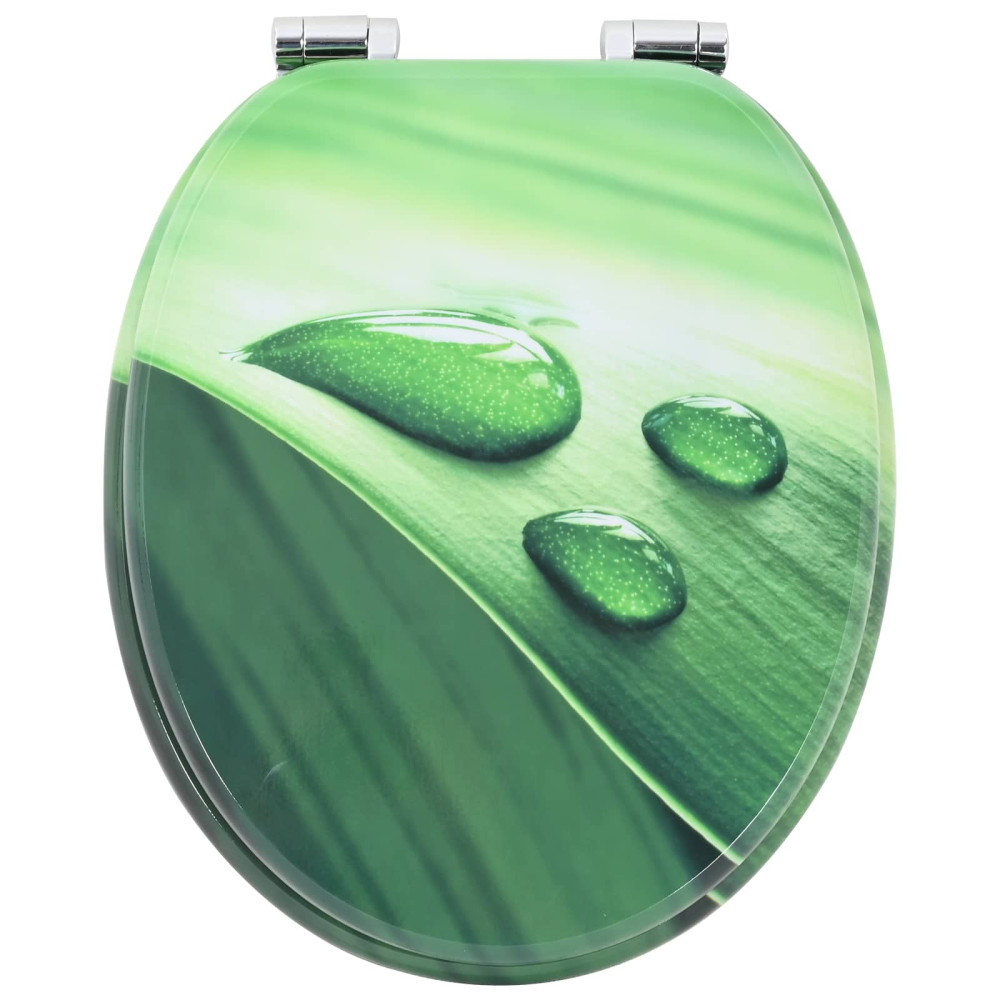 Produktbild för Mjukt stängande toalettlock 2 pcs Grön Droppe 44 x 38 cm