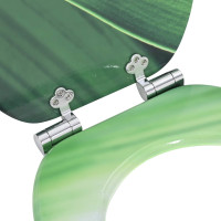 Produktbild för Mjukt stängande toalettlock 2 pcs Grön Droppe 44 x 38 cm