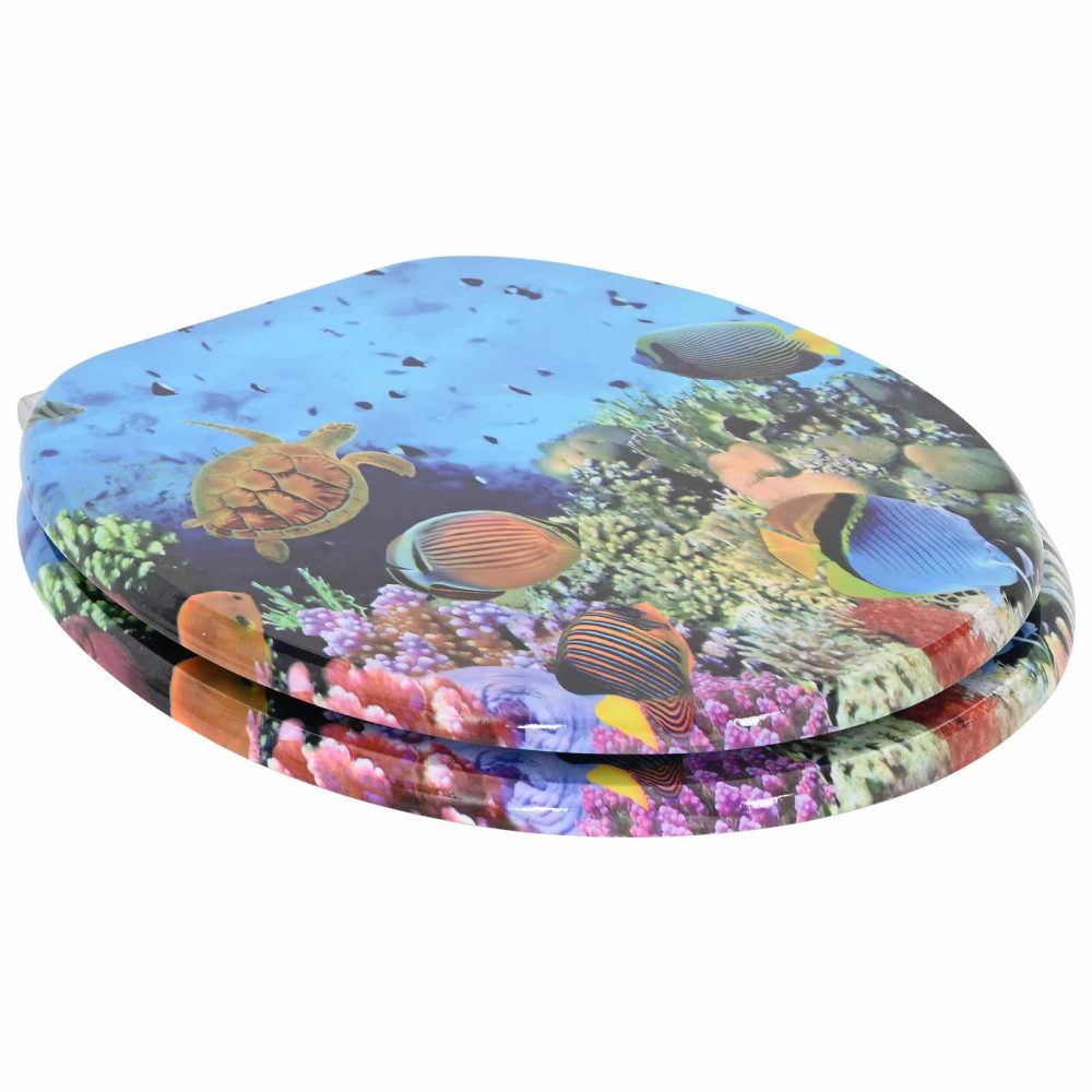 Produktbild för Mjukt stängande toalettlock 2 pcs Djupt Hav Blå 44 x 38 cm