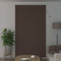 Produktbild för Persienn Mörkbrun med Mönster 213 x 150 cm 25 mm PVC