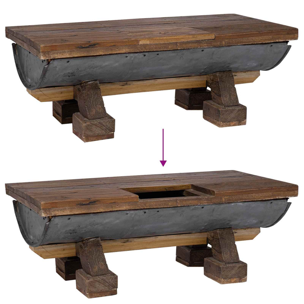 Produktbild för Kaffeebord Naturfärg 90 x 50 x 35 cm trä