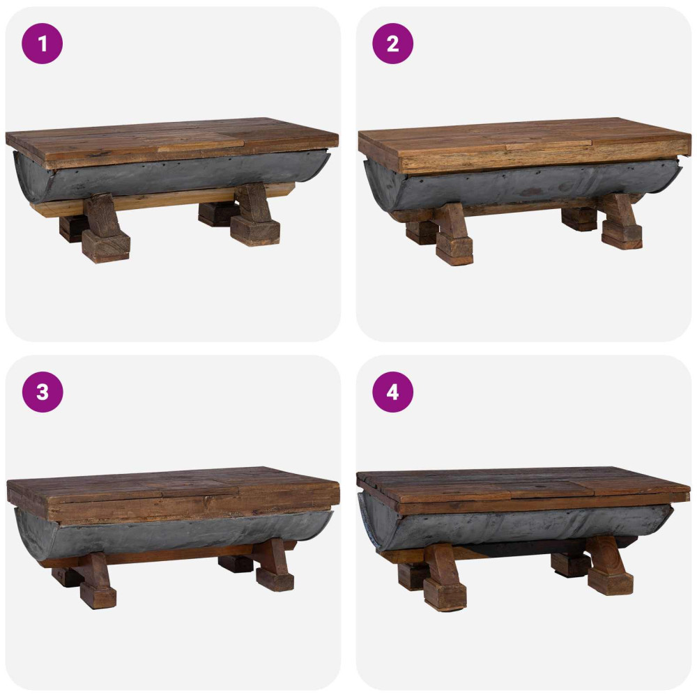 Produktbild för Kaffeebord Naturfärg 90 x 50 x 35 cm trä