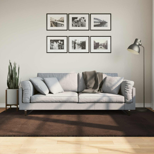 vidaXL Mellanhög mjuk och tvättbar matta HUARTE Brun 230 x 160 cm