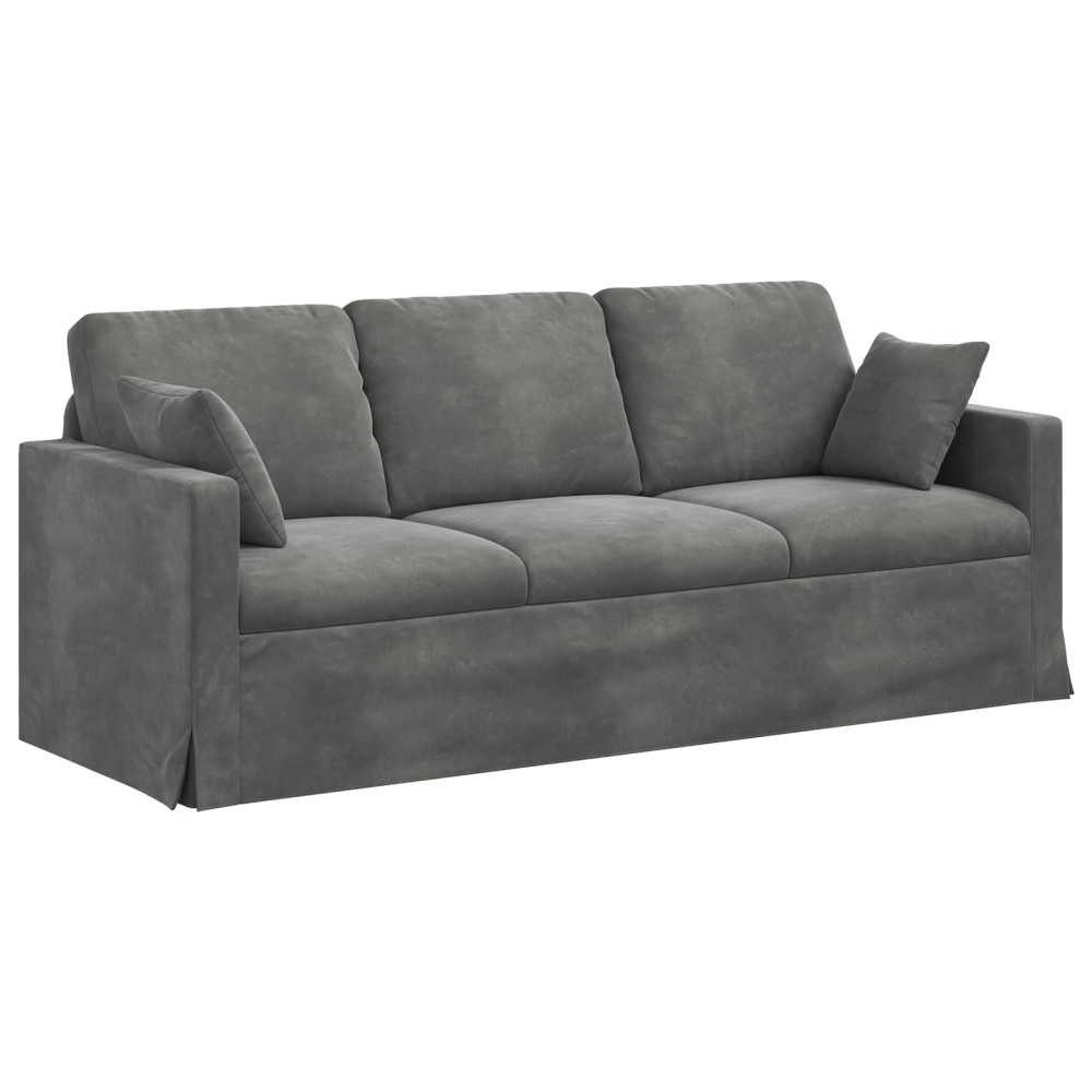 Produktbild för Soffa Mörkgrå 198 x 78 x 80 cm Sammet