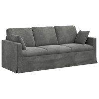 Produktbild för Soffa Mörkgrå 198 x 78 x 80 cm Sammet