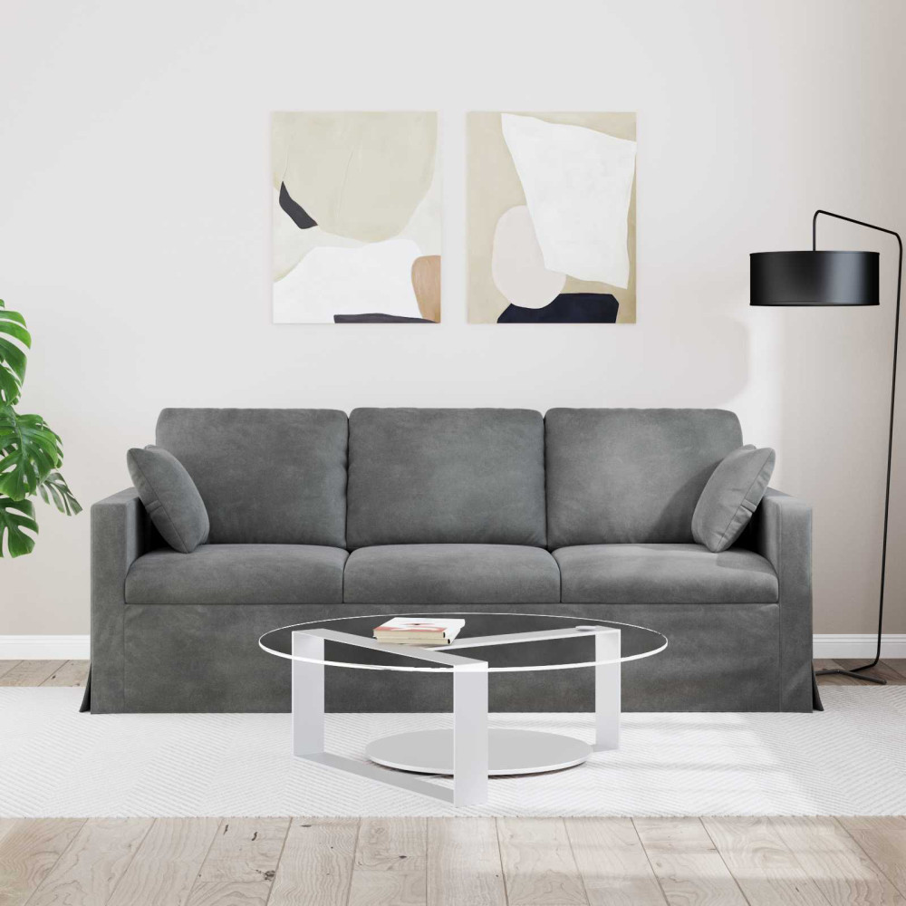 Produktbild för Soffa Mörkgrå 198 x 78 x 80 cm Sammet