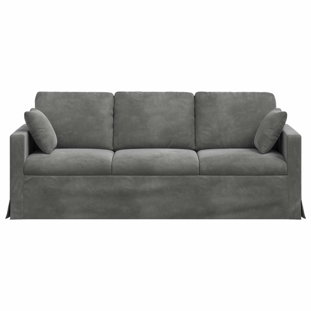 Produktbild för Soffa Mörkgrå 198 x 78 x 80 cm Sammet